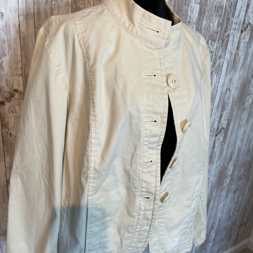 Talbots Cream Button-Front Jacket - Picture 2 of 5